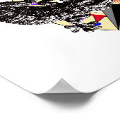 Gecko Lizard & Compass Rose Poster (Ecke)