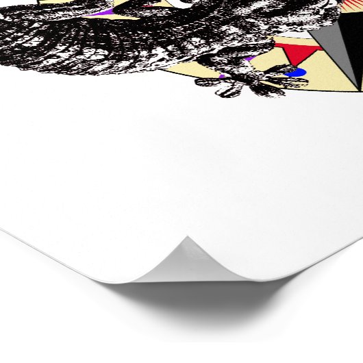 Gecko Lizard & Compass Rose Poster (Ecke)