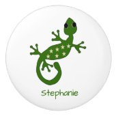 Gecko Lizard Design Personalised Keramikknauf (Vorderseite)