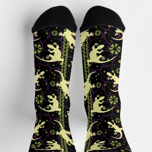 Gecko Lizard Ethnic Pattern Socken (Oben)