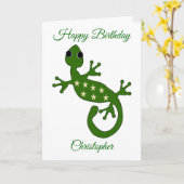 Gecko Lizard Geburtstagskarte Karte (Gelbe Blume)