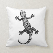 GECKO LIZARD ILLUSTRATION IN SCHWARZ UND WEISS