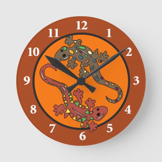 Gecko Lizard Mexikanisches Thema Wall Clock Runde Wanduhr (Vorderseite)