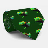 Gecko Lizard Rainbow Colors Krawatte (Gerollt)