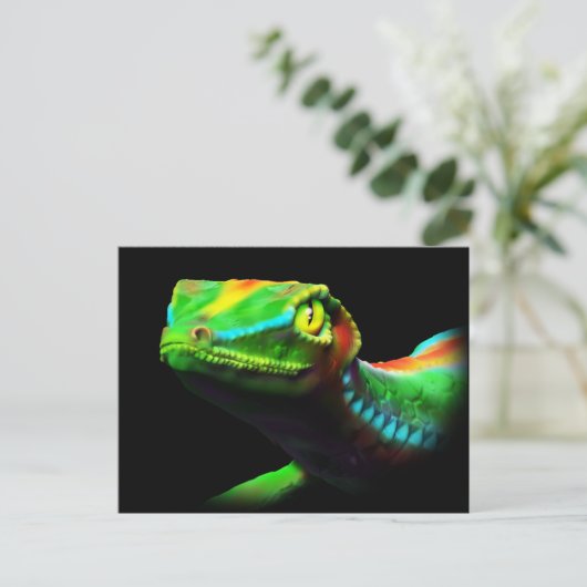 Gecko Lizard Rainbow Colors Postcards Postkarte (Stehend Vorderseite)