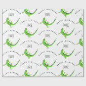 Gecko Lizard Reptile Birthday Individuelle Name Geschenkpapier (Flach)