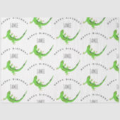 Gecko Lizard Reptile Birthday Individuelle Name Seidenpapier (Vorderseite)