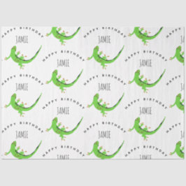 Gecko Lizard Reptile Birthday Individuelle Name Seidenpapier