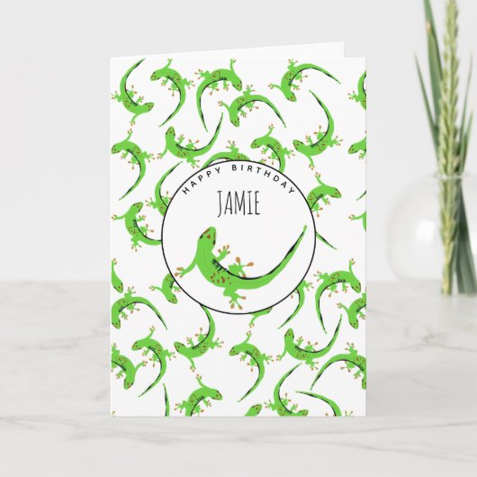 Gecko Lizard Reptile Birthday Karte (Vorderseite)