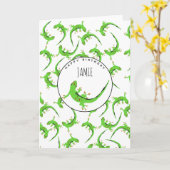 Gecko Lizard Reptile Birthday Karte (Gelbe Blume)