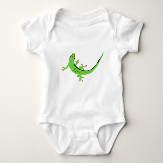 Gecko Lizard Reptile Illustration Baby Strampler (Vorderseite)