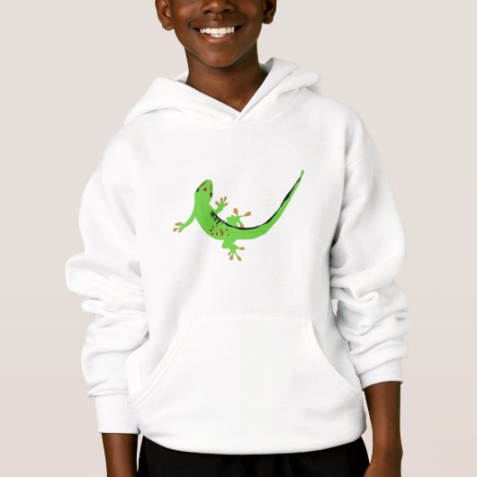 Gecko Lizard Reptile Illustration Hoodie (Vorderseite)