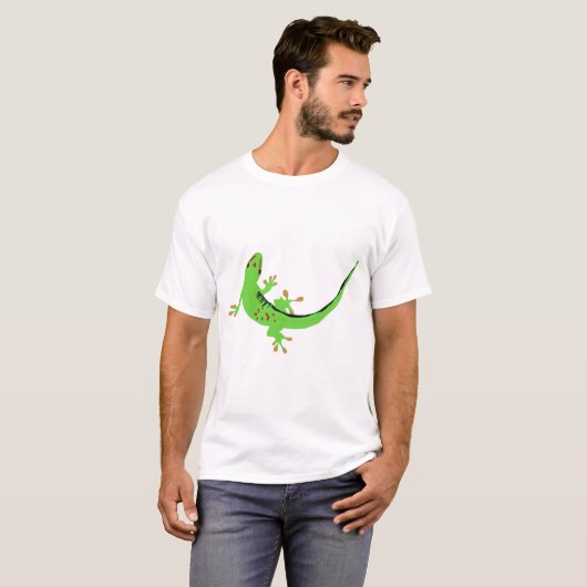 Gecko Lizard Reptile Illustration T-Shirt (Vorne ganz)