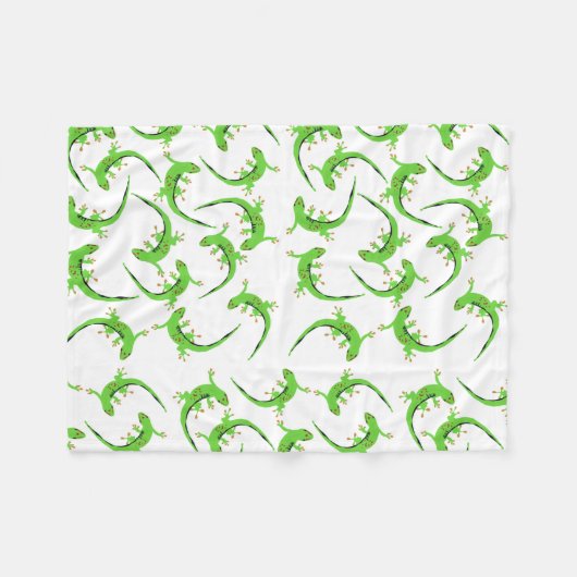 Gecko Lizard Reptile Muster Fleecedecke (Vorderseite (Horizontal))