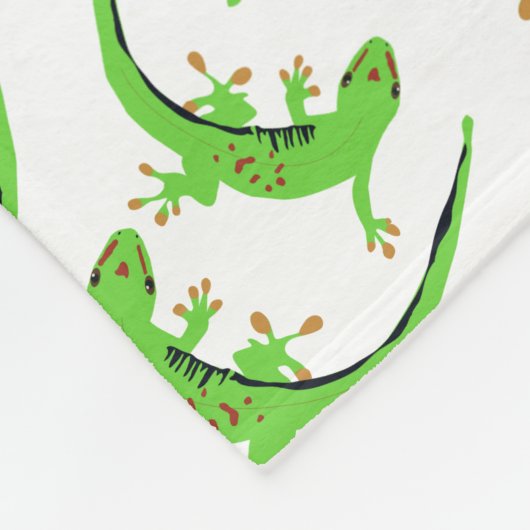 Gecko Lizard Reptile Muster Fleecedecke (Ecke)