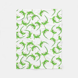 Gecko Lizard Reptile Muster Fleecedecke
