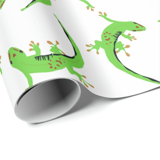 Gecko Lizard Reptile Muster Geschenkpapier (Rolleneckpunkt)