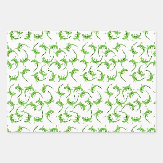 Gecko Lizard Reptile Muster Geschenkpapier Set (Vorderseite 2)