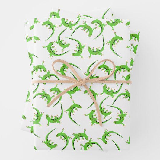 Gecko Lizard Reptile Muster Geschenkpapier Set (Beispiel)