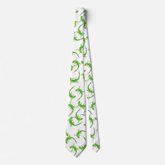 Gecko Lizard Reptile Muster Krawatte (Vorderseite)