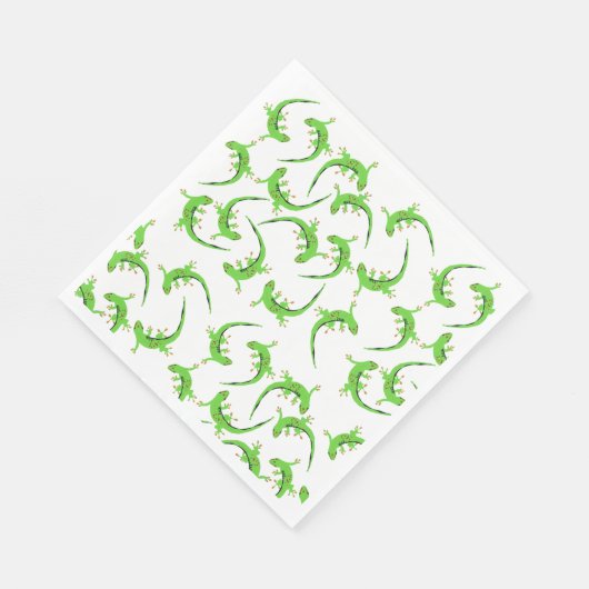 Gecko Lizard Reptile Muster Serviette (Ecke)