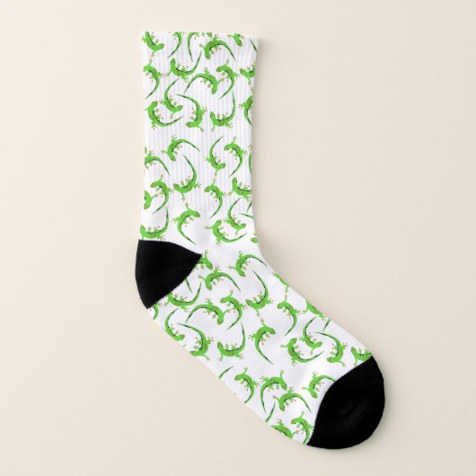 Gecko Lizard Reptile Muster Socken (Links - Innen)