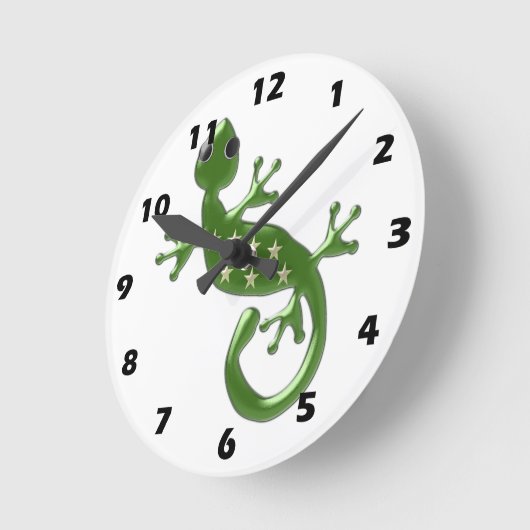 Gecko Lizard Runde Wanduhr (Winkel)