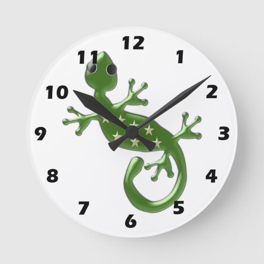 Gecko Lizard Runde Wanduhr (Vorderseite)