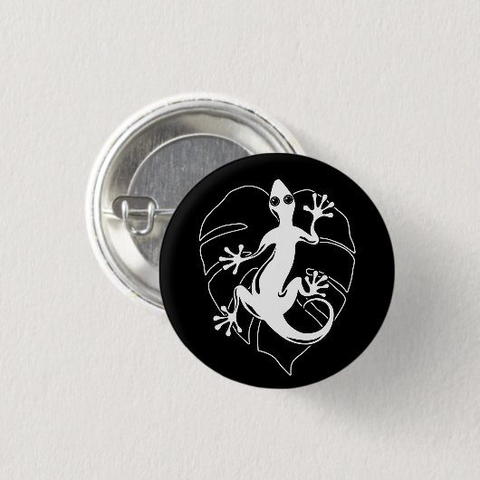 Gecko Lizard Silhouette Button (Vorne & Hinten)