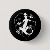 Gecko Lizard Silhouette Button (Vorderseite)