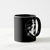 Gecko Lizard Silhouette Tasse (VorderseiteRechts)