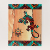 Gecko Lizard und Sun Jigsaw Puzzle (Vertikal)