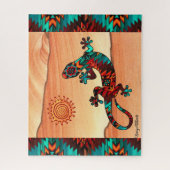 Gecko Lizard und Sun Jigsaw Puzzle (Vertikal)