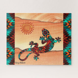 Gecko Lizard und Sun Jigsaw Puzzle