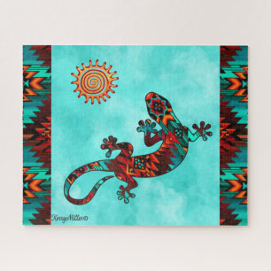 Gecko Lizard und Sun Jigsaw Puzzle