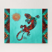 Gecko Lizard und Sun Jigsaw Puzzle (Horizontal)