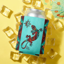 Gecko Lizard und Sun können sich kühlen Dosenkühler