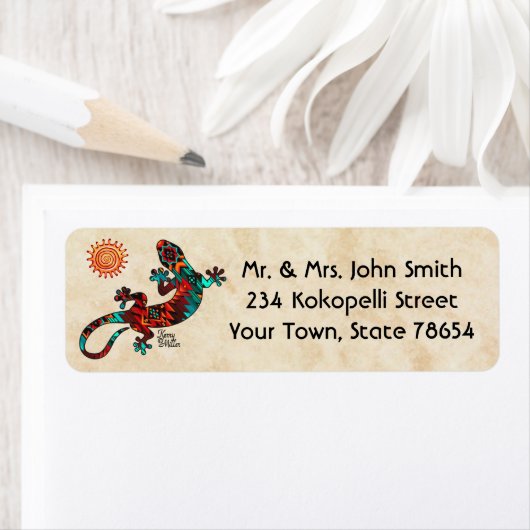 Gecko Lizard und Sun Label (Insitu)