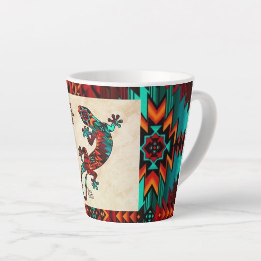 Gecko Lizard und Sun Latte Tasse (Rechte Ecke)