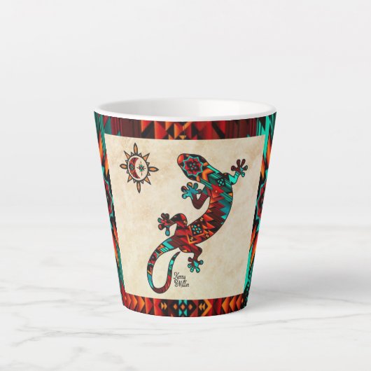 Gecko Lizard und Sun Latte Tasse (Vorderseite)