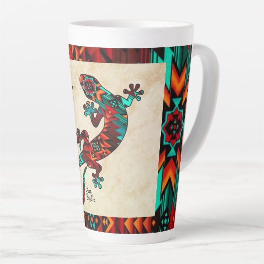 Gecko Lizard und Sun Latte Tasse (Rechte Ecke)