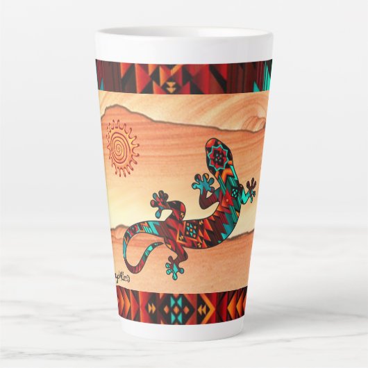 Gecko Lizard und Sun Latte Tasse (Vorderseite)