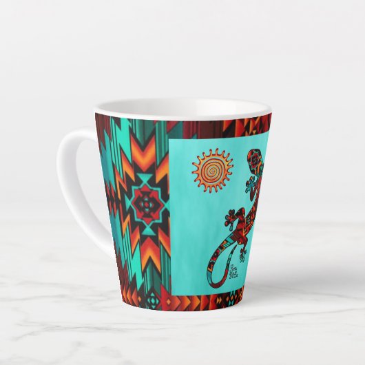 Gecko Lizard und Sun Latte Tasse (Linke Ecke)