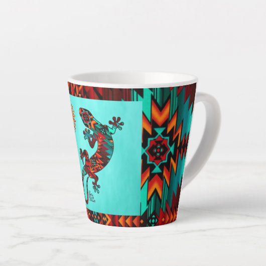 Gecko Lizard und Sun Latte Tasse (Rechte Ecke)