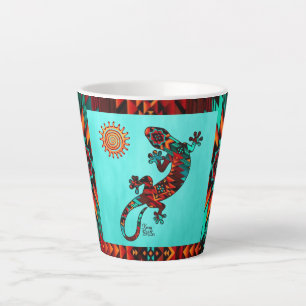 Gecko Lizard und Sun Latte Tasse