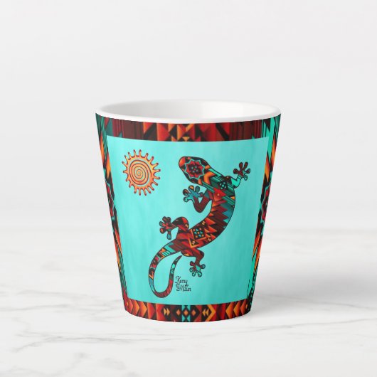 Gecko Lizard und Sun Latte Tasse (Vorderseite)