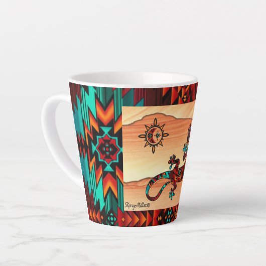 Gecko Lizard und Sun Latte Tasse (Linke Ecke)