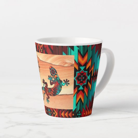 Gecko Lizard und Sun Latte Tasse (Rechte Ecke)