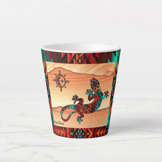 Gecko Lizard und Sun Latte Tasse (Vorderseite)