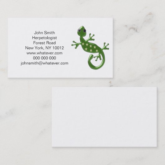 Gecko Lizard Visitenkarte (Vorne/Hinten)